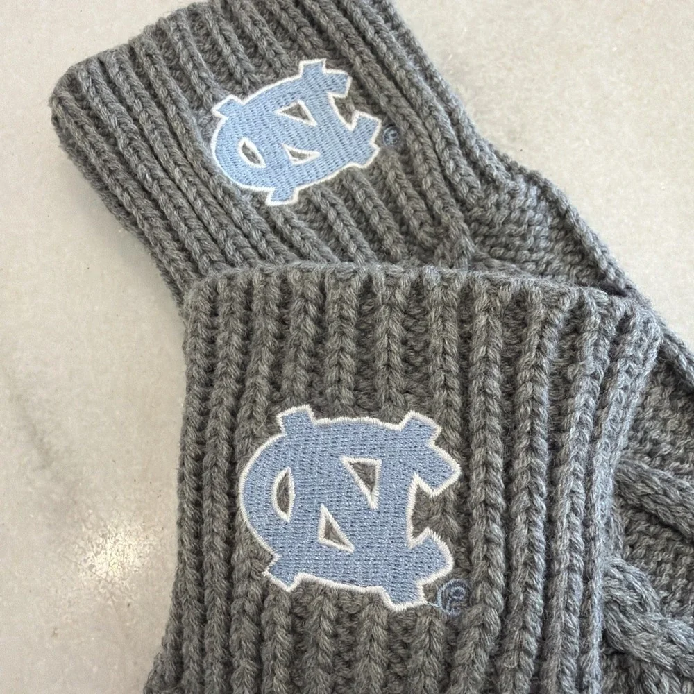 Zoozats University Of North Carolina Gray Knit Mittens‎ Fleece Lined Adult Women